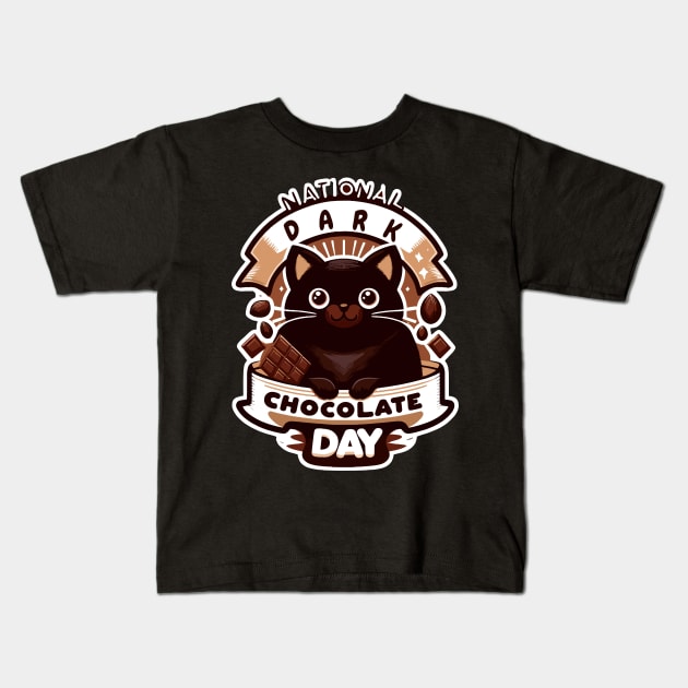 National Dark Chocolate Day Kids T-Shirt by chems eddine